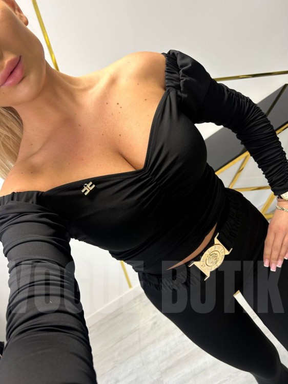 Bluzka Hiszpanka lycra La Diva Czarna