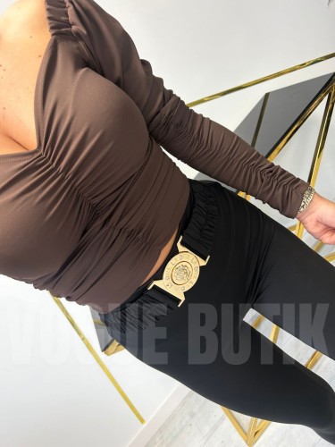Bluzka Hiszpanka lycra La Diva Czekolada